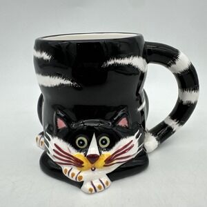 Bella Casa Ganz Colorful Ceramic Cat Coffee Tea Mug - EUC‎